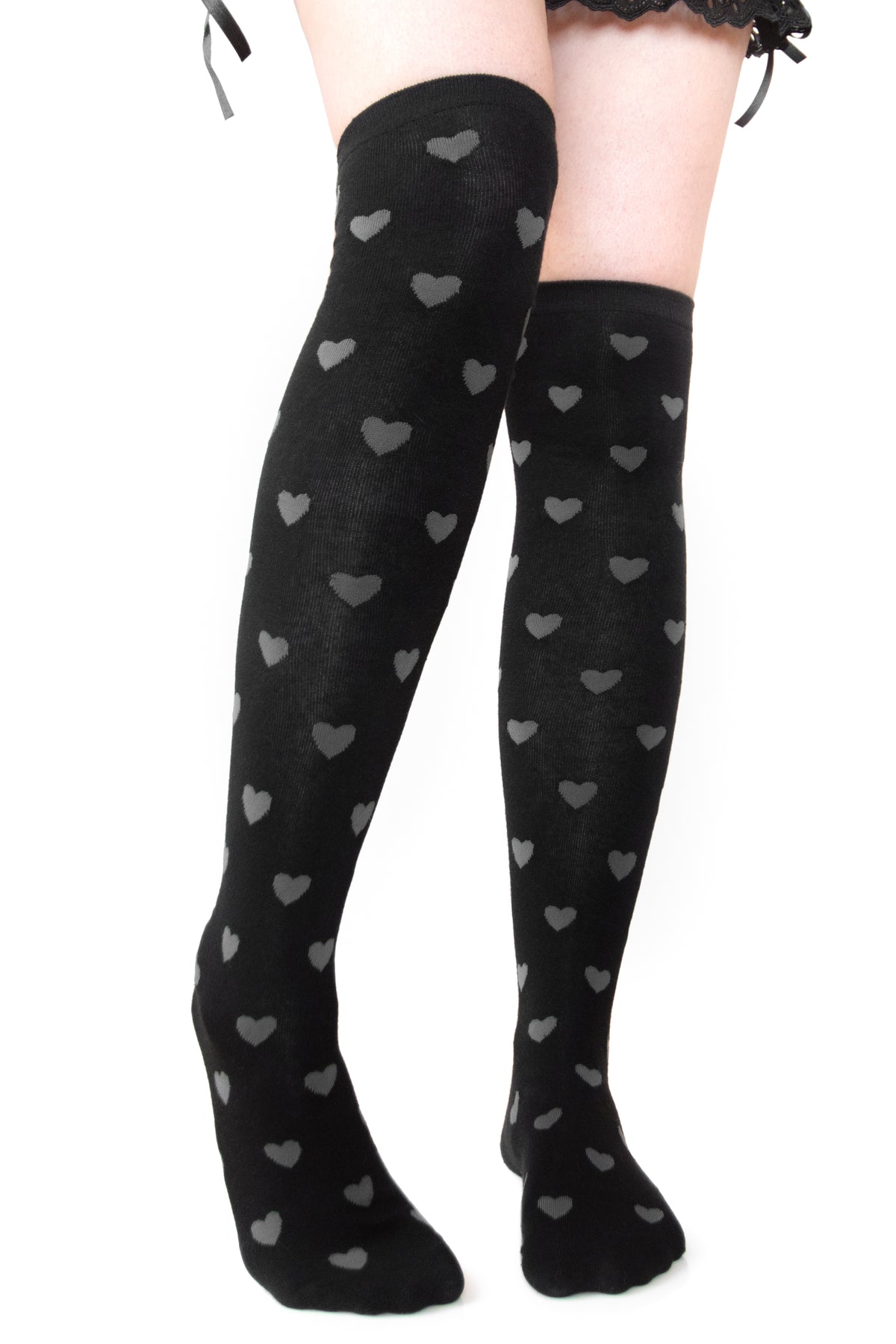 Dark Valentine Over Knee Socks