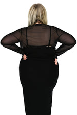 black mesh bolero with thumbholes