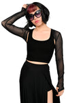 black mesh bolero with thumbholes