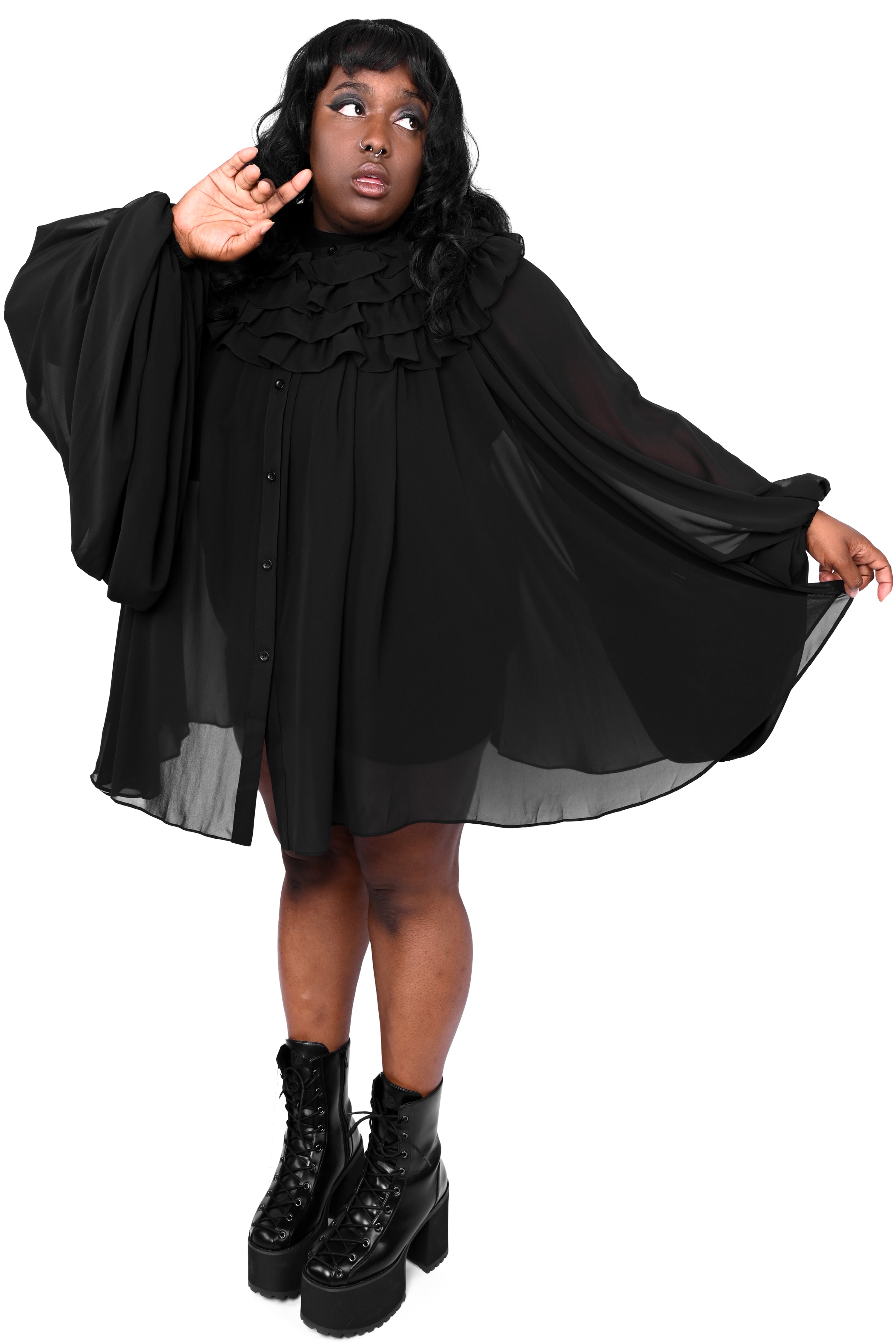 Candy tunic blouse Black リテン　Liten Candy tunic blouse Black リテン Liten Candy tunic blouse