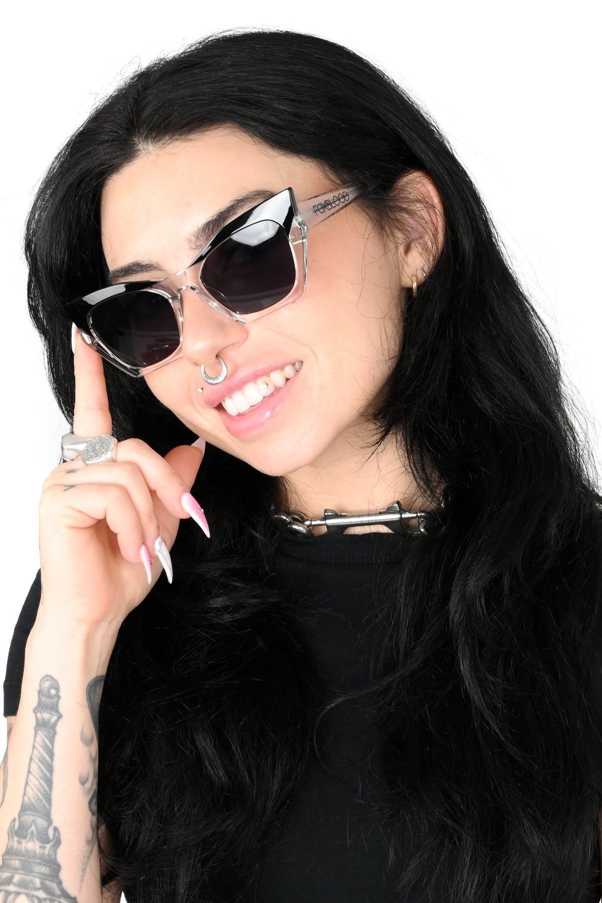 Raquel Sunglasses - Clear/Black