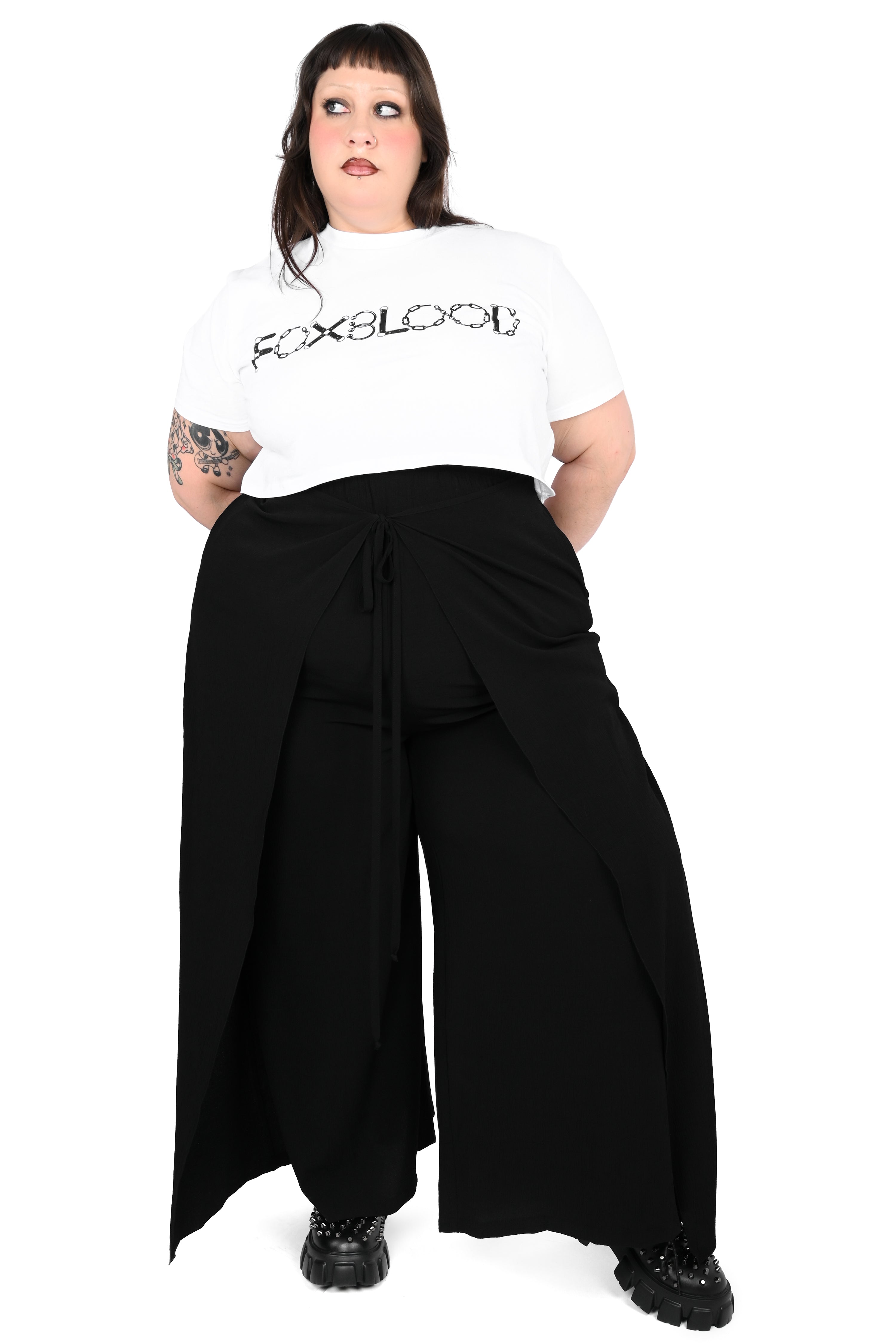 Flap Wide-Leg Pants ワイドレッグパンツ Wide Leg Wrap Pants – FOXBLOOD