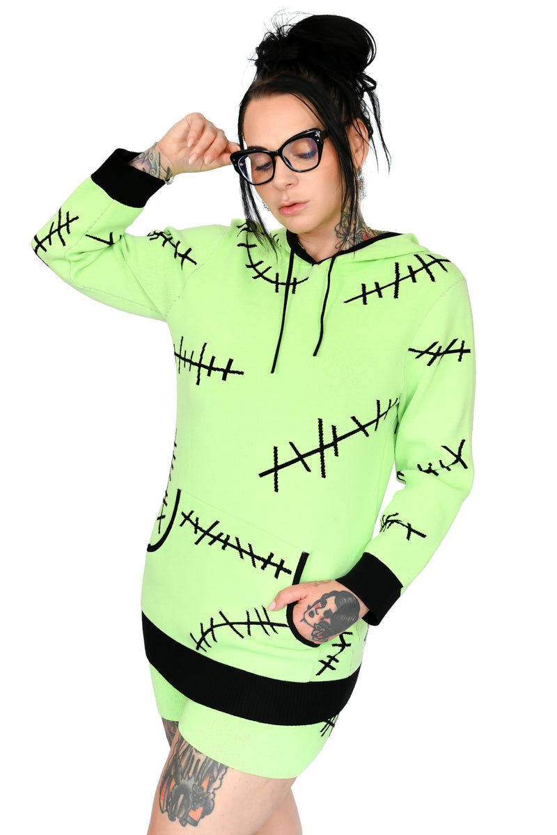 The Boogie Man Hoodie Sweater - Green Glow