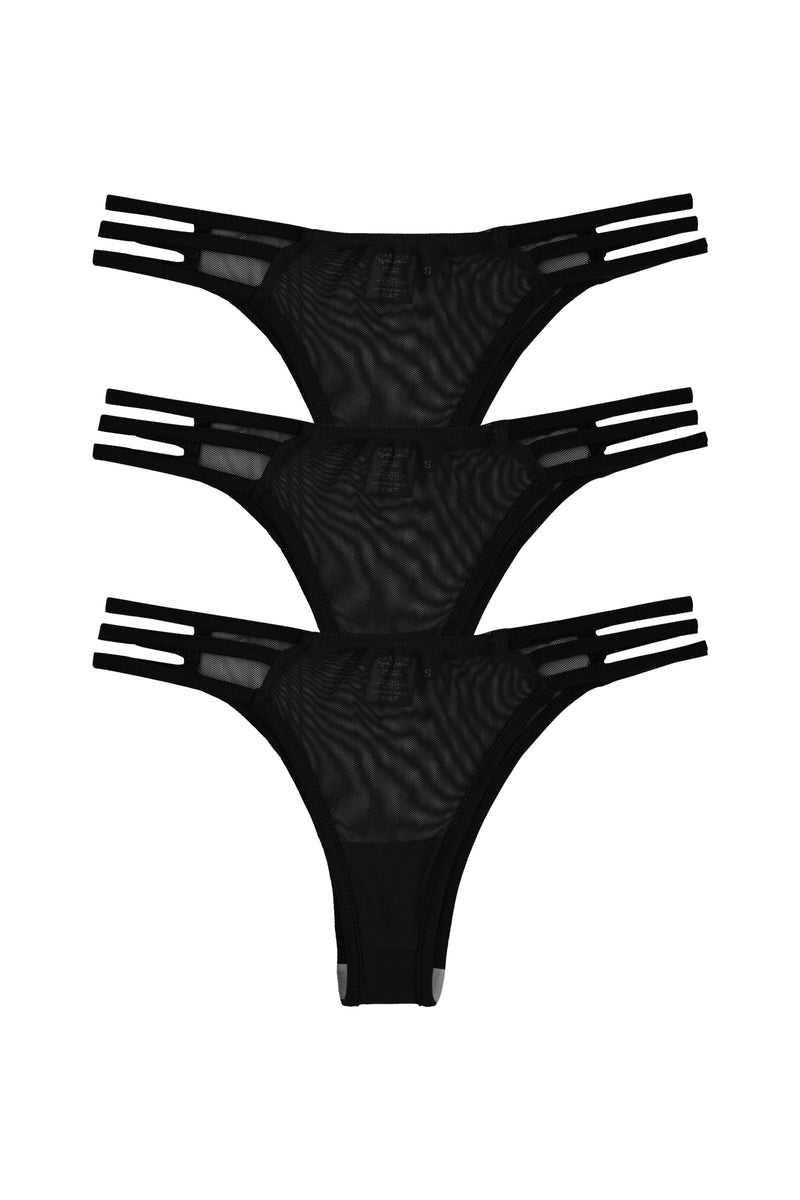 3-Pack Mesh Side Detail Bikini - size XS last one left!