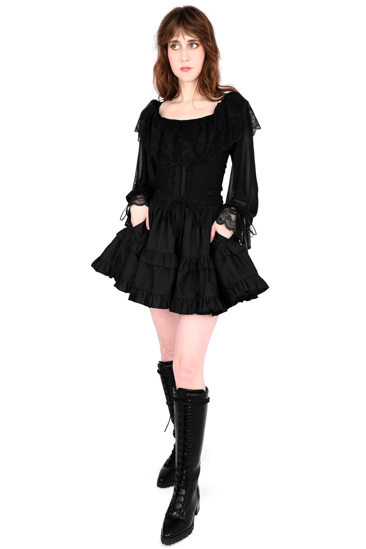 tiered mini skirt with ruffle detailing