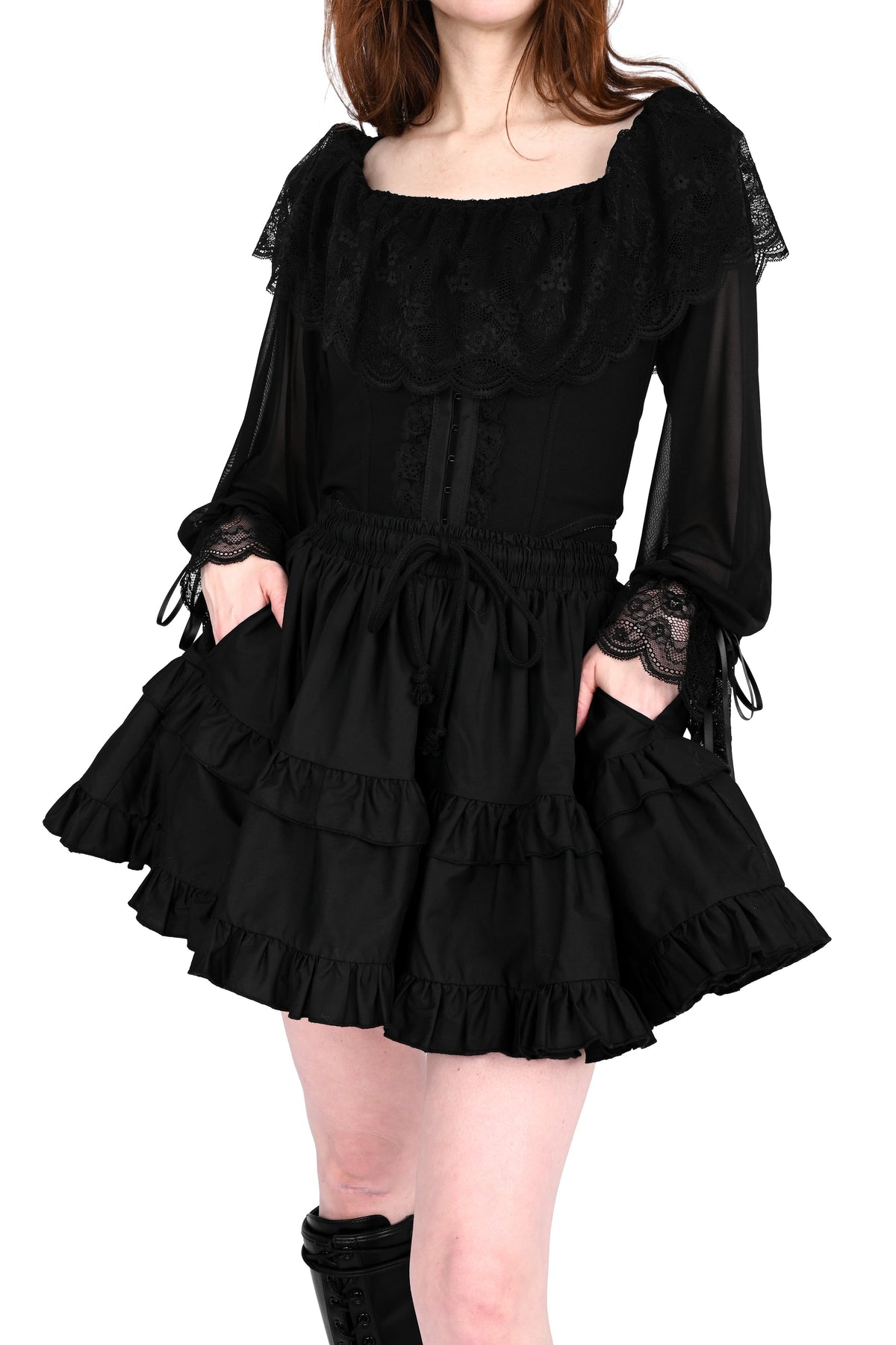 tiered mini skirt with ruffle detailing