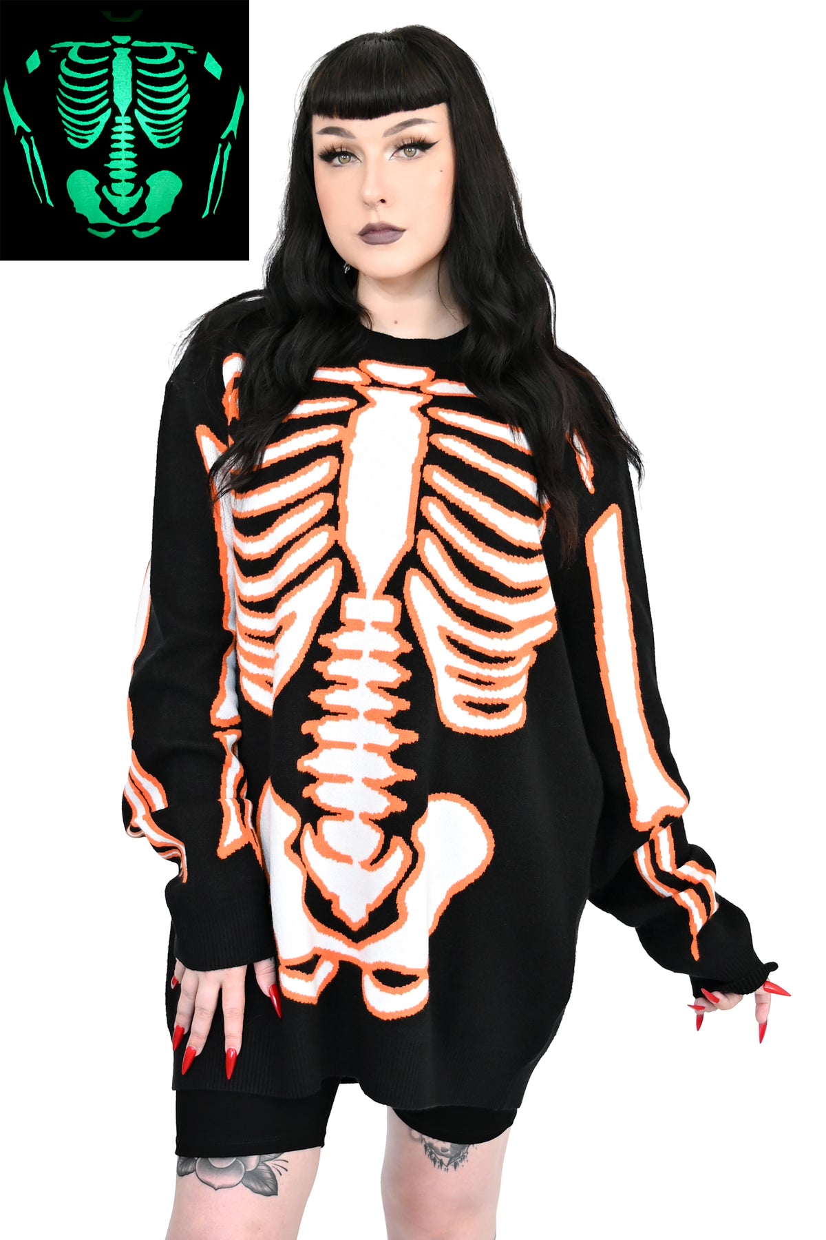 All Bones Skeleton Sweater - Glow in the Dark! No Restock! - XS/S & 3XL/4XL left!