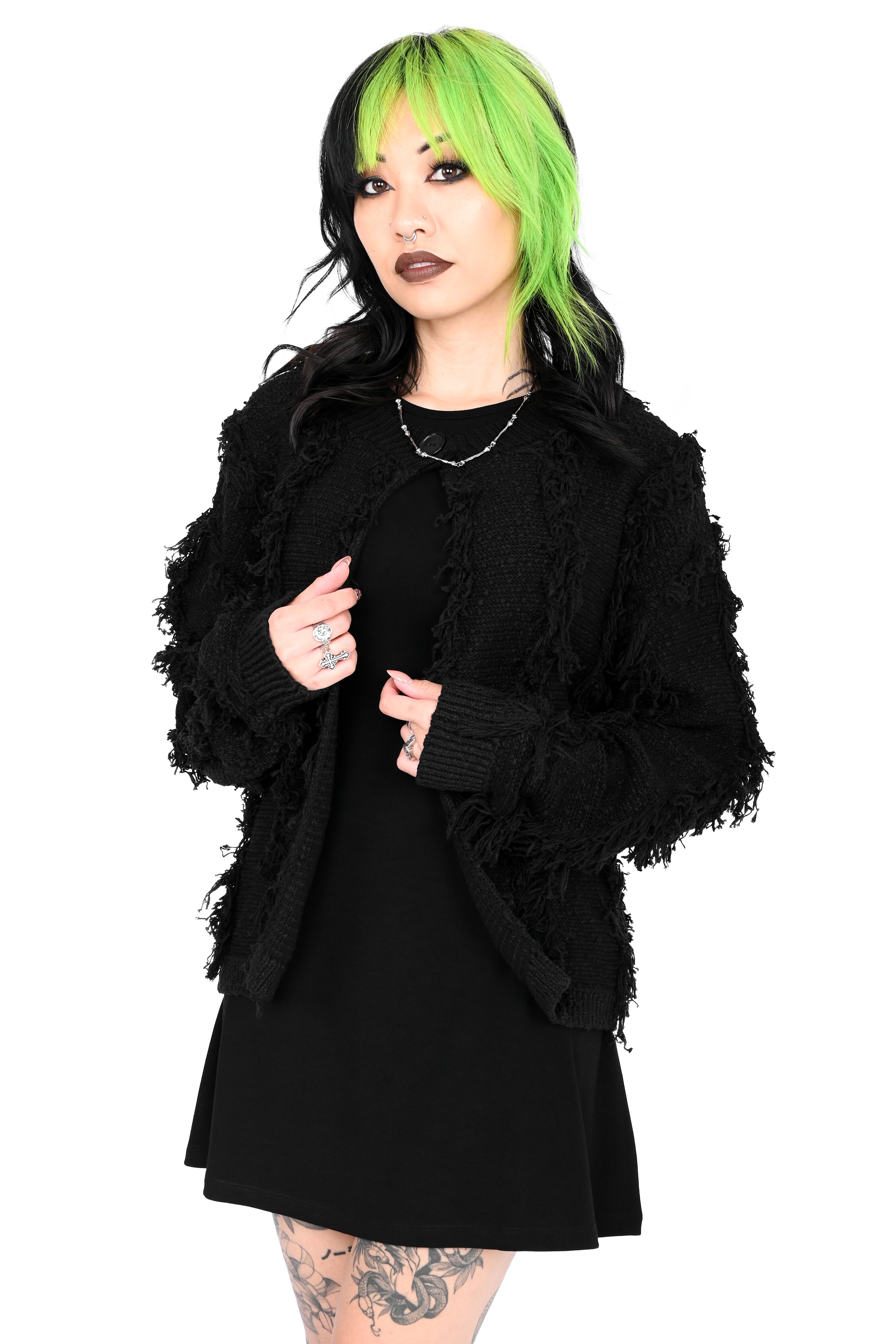 MELT THE LADY basic shaggy cardigan ブラック MELT THE LADY basic shaggy cardigan ブラック MELT THE LADY basic