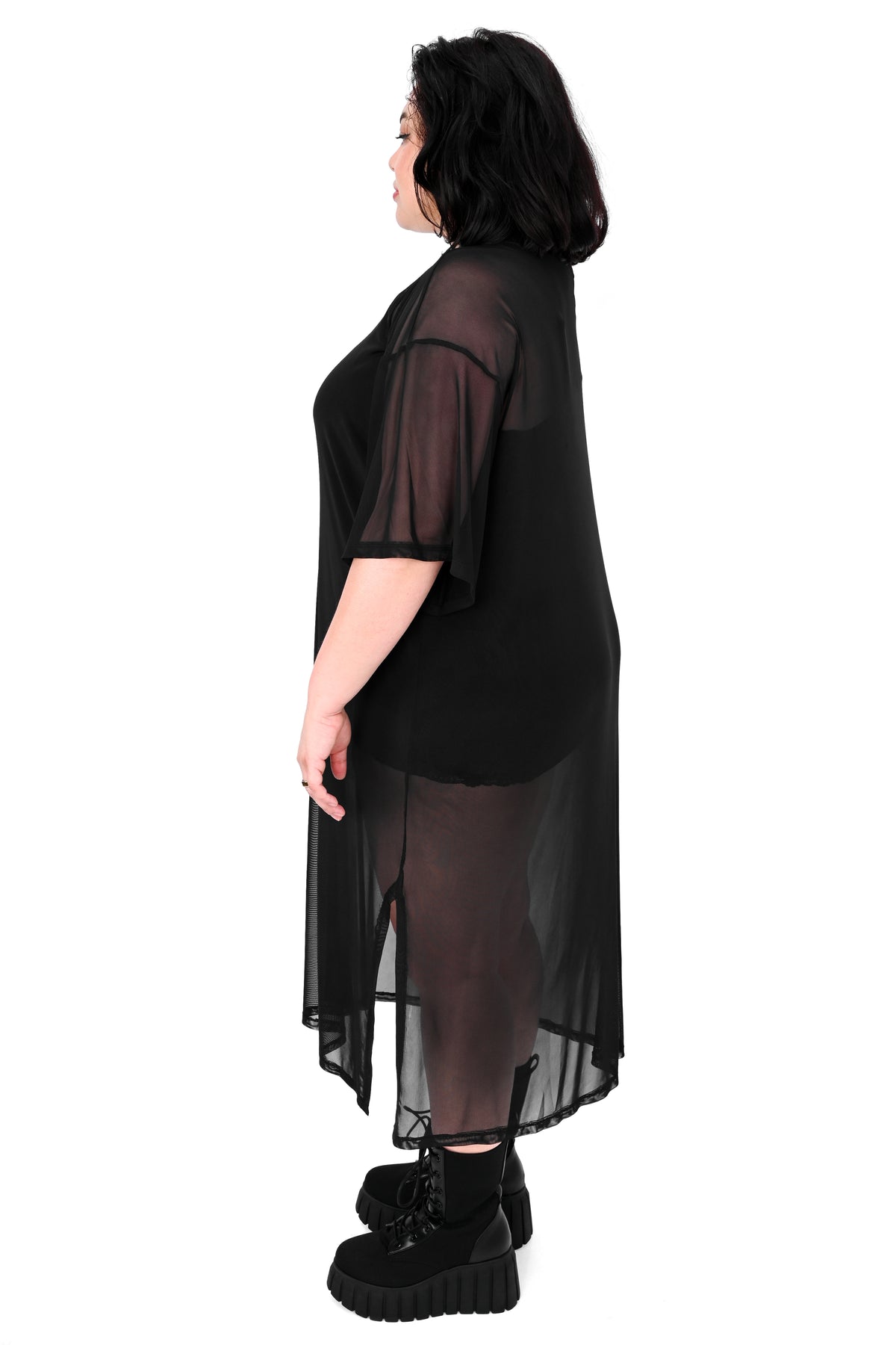 Oversized Mesh T-Shirt Dress M/L Oversized Mesh T-Shirt Dress M/L