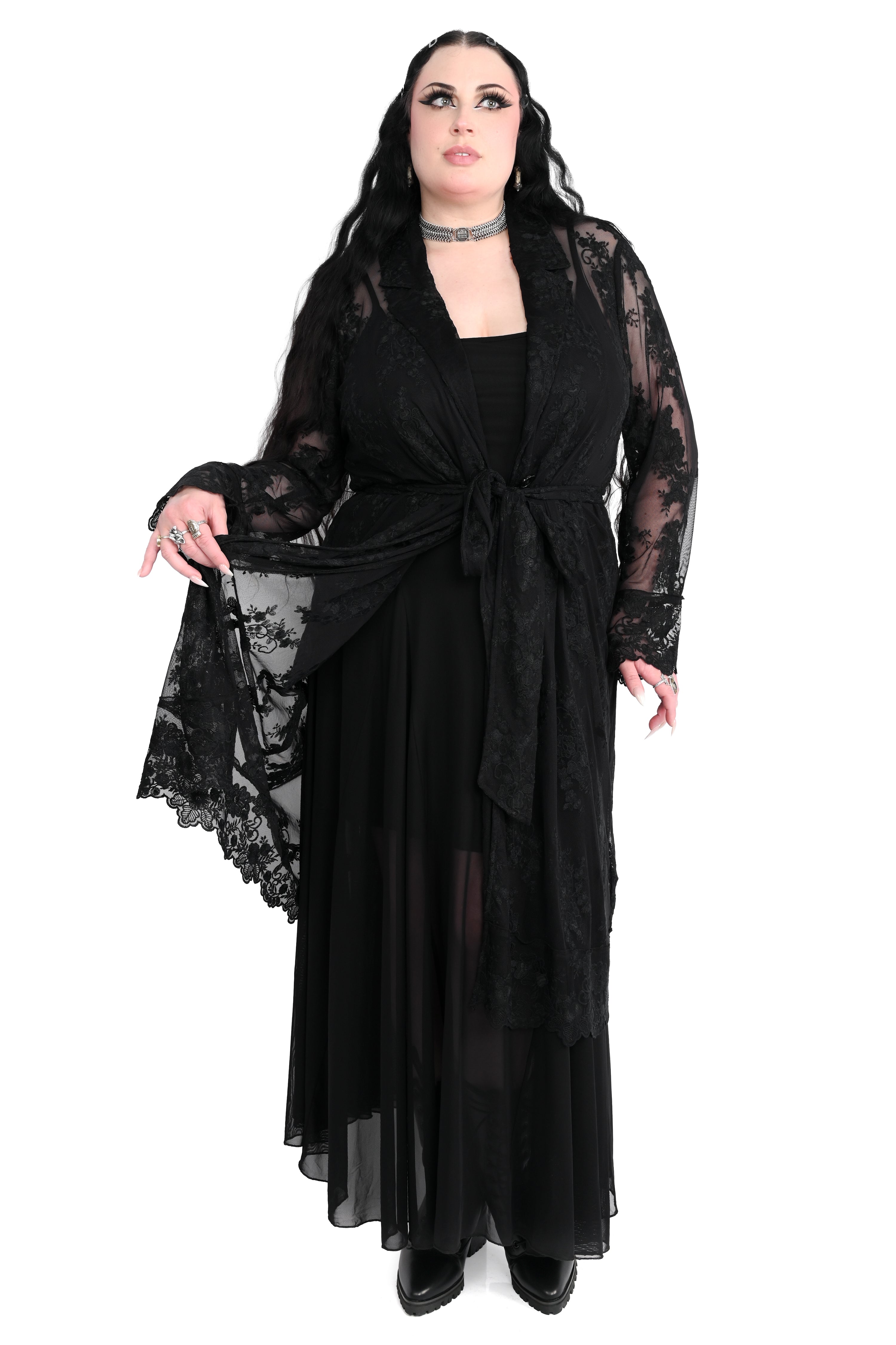 トップス Ruh Dhan Lace Paneled Long Top MARTE Ingrid Lace Trench Coat – FOXBLOOD