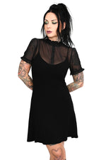 black button up short sleeve mesh top with ruffle sleeves