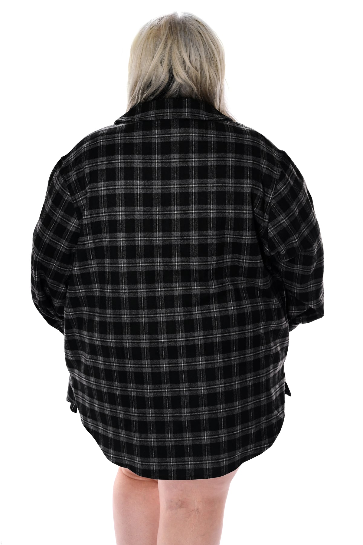 grey oversized flannel button up