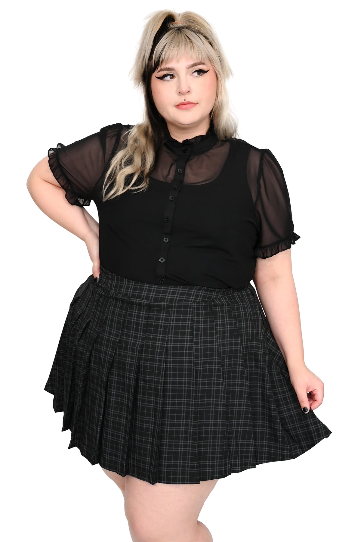 Dark Academy Pleated Skirt with Shorts