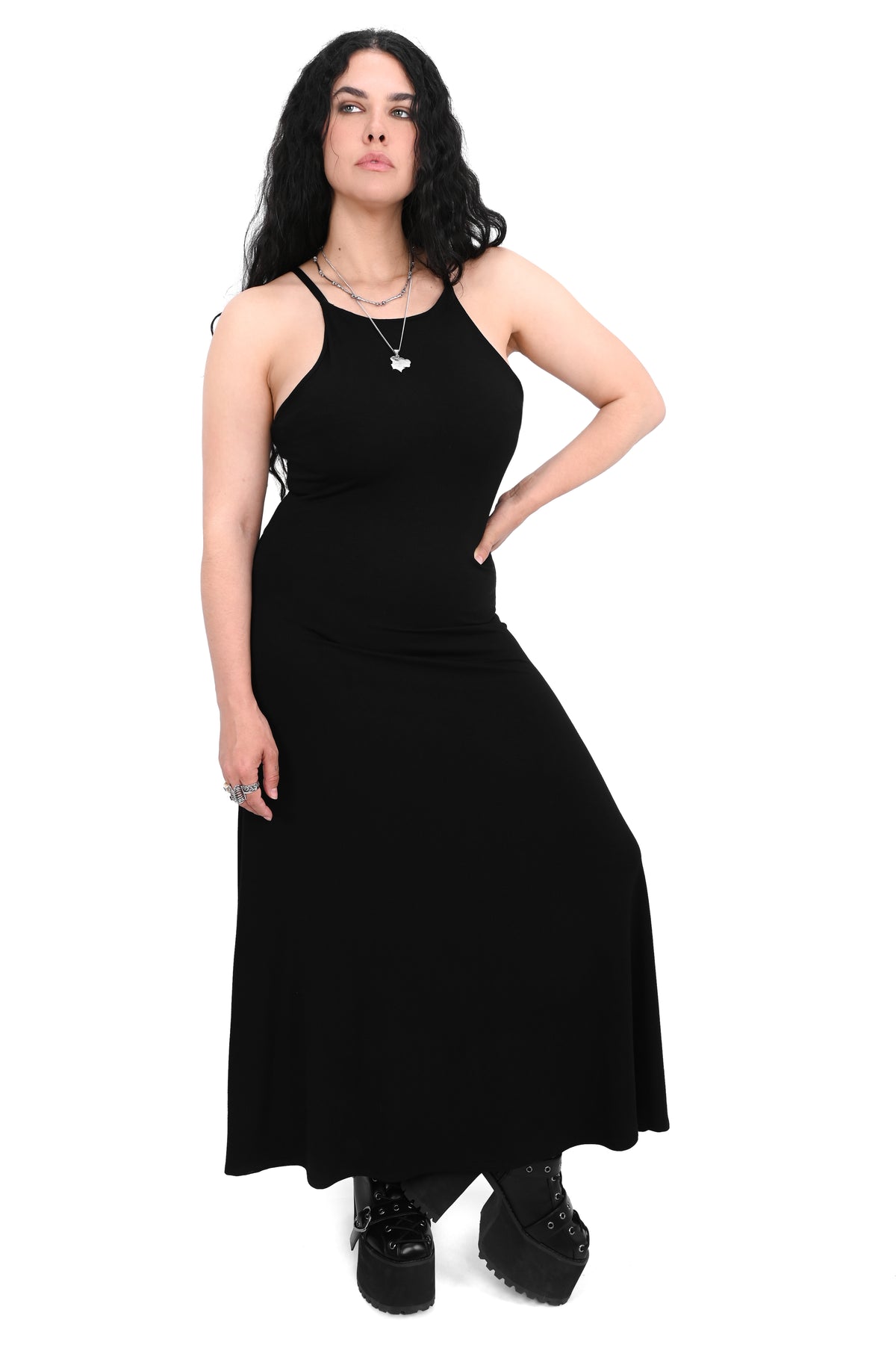 maxi dress no waist Moss Alessandra Off Shoulder Maxi Dress