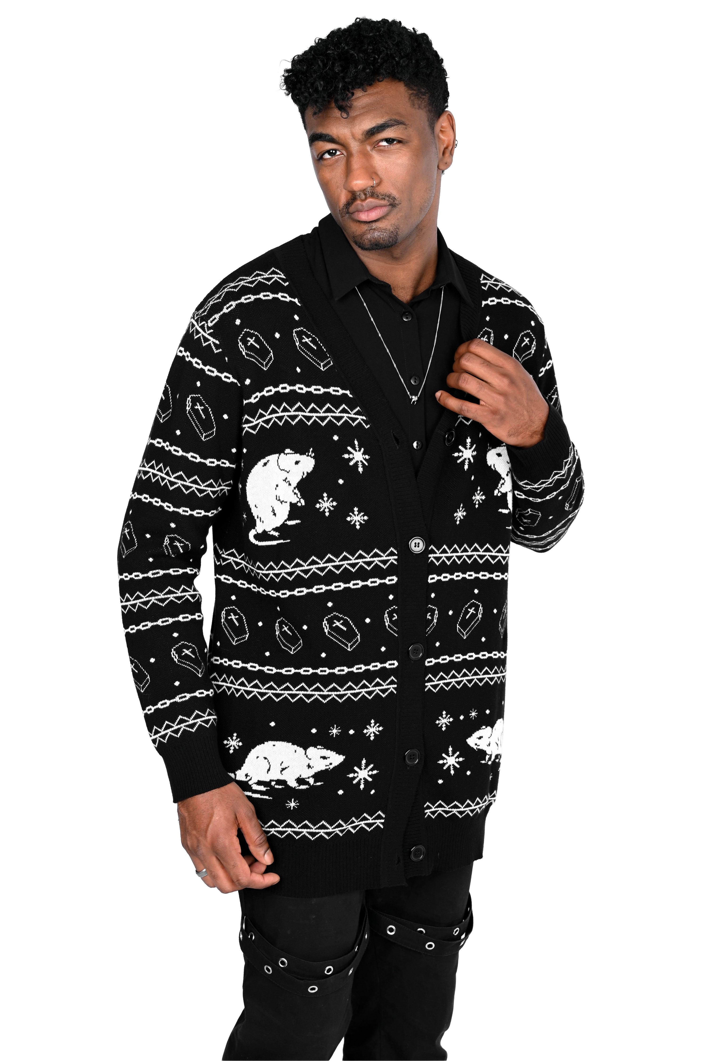 Rat Button Up Holiday Cardigan – FOXBLOOD