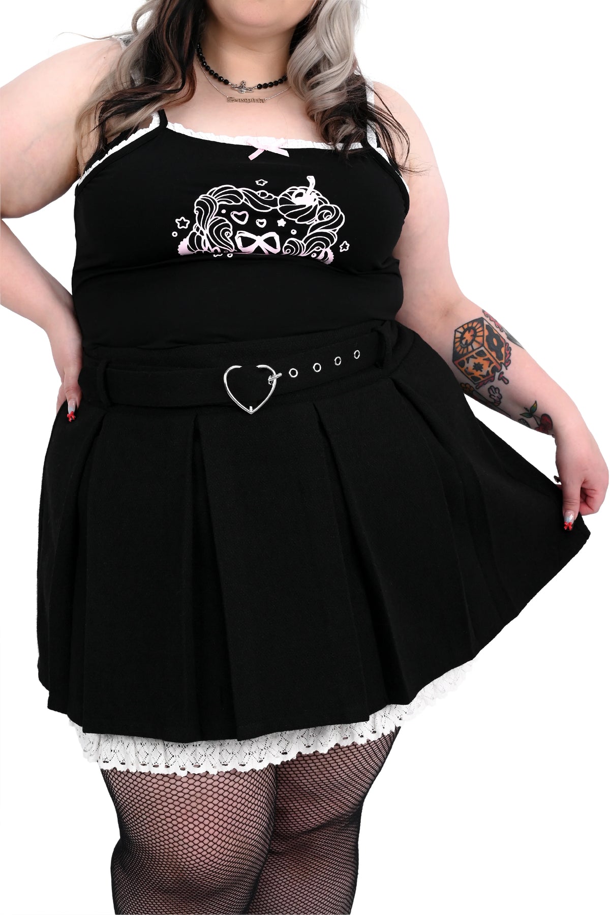 Charlotte Pleated Skirt - Black/White