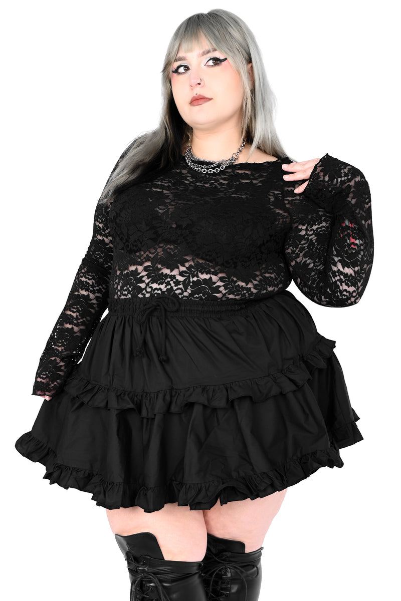 black lace long sleeve top