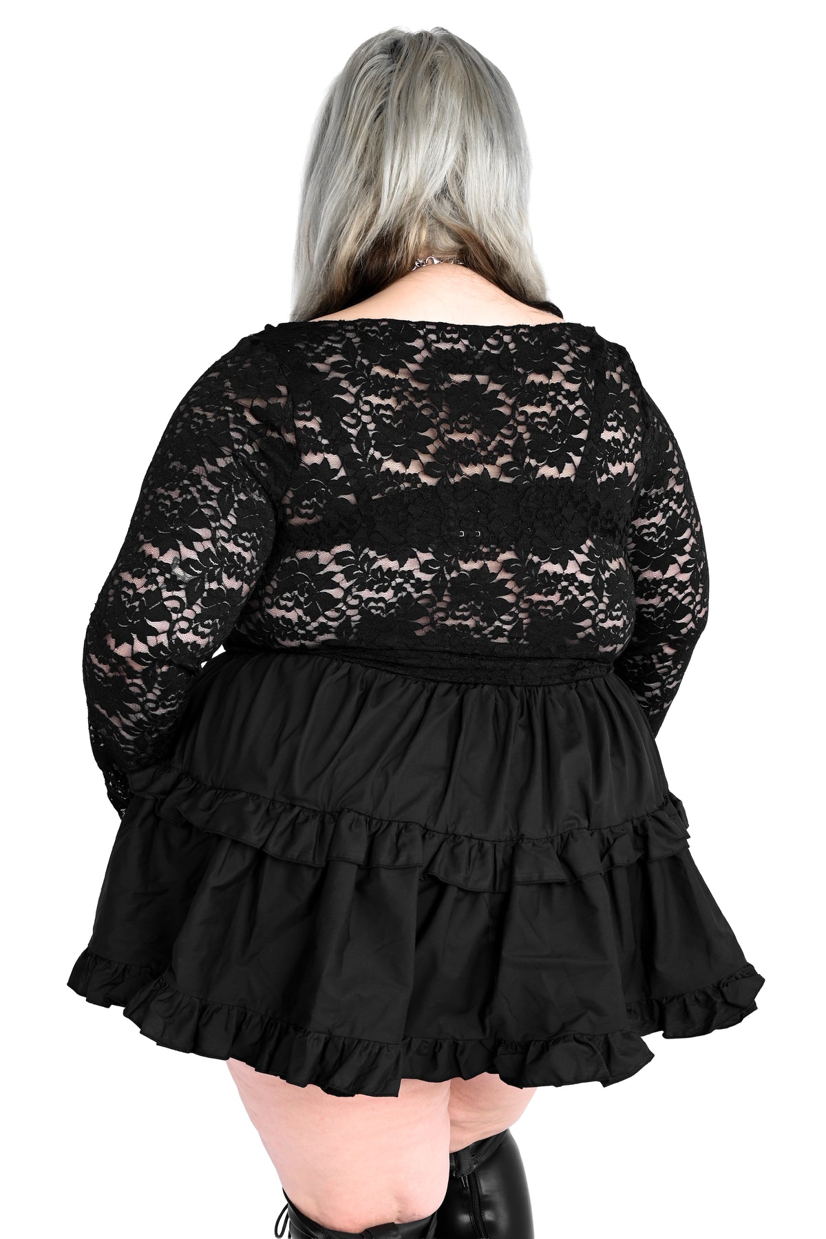 black lace long sleeve top