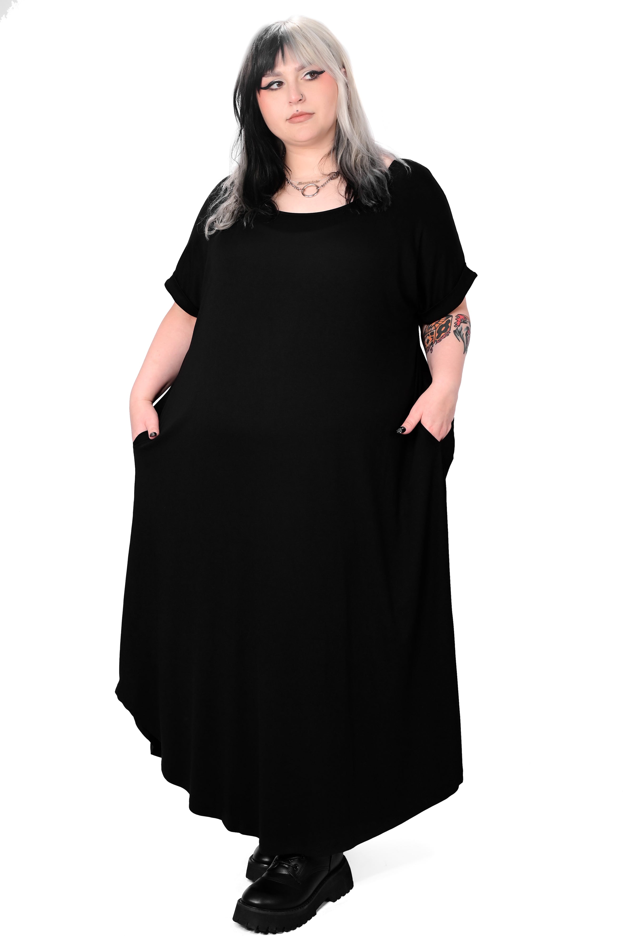 Disha Plus Size Gothic Dresses Uk Brunch Goth Oversized Maxi Dress