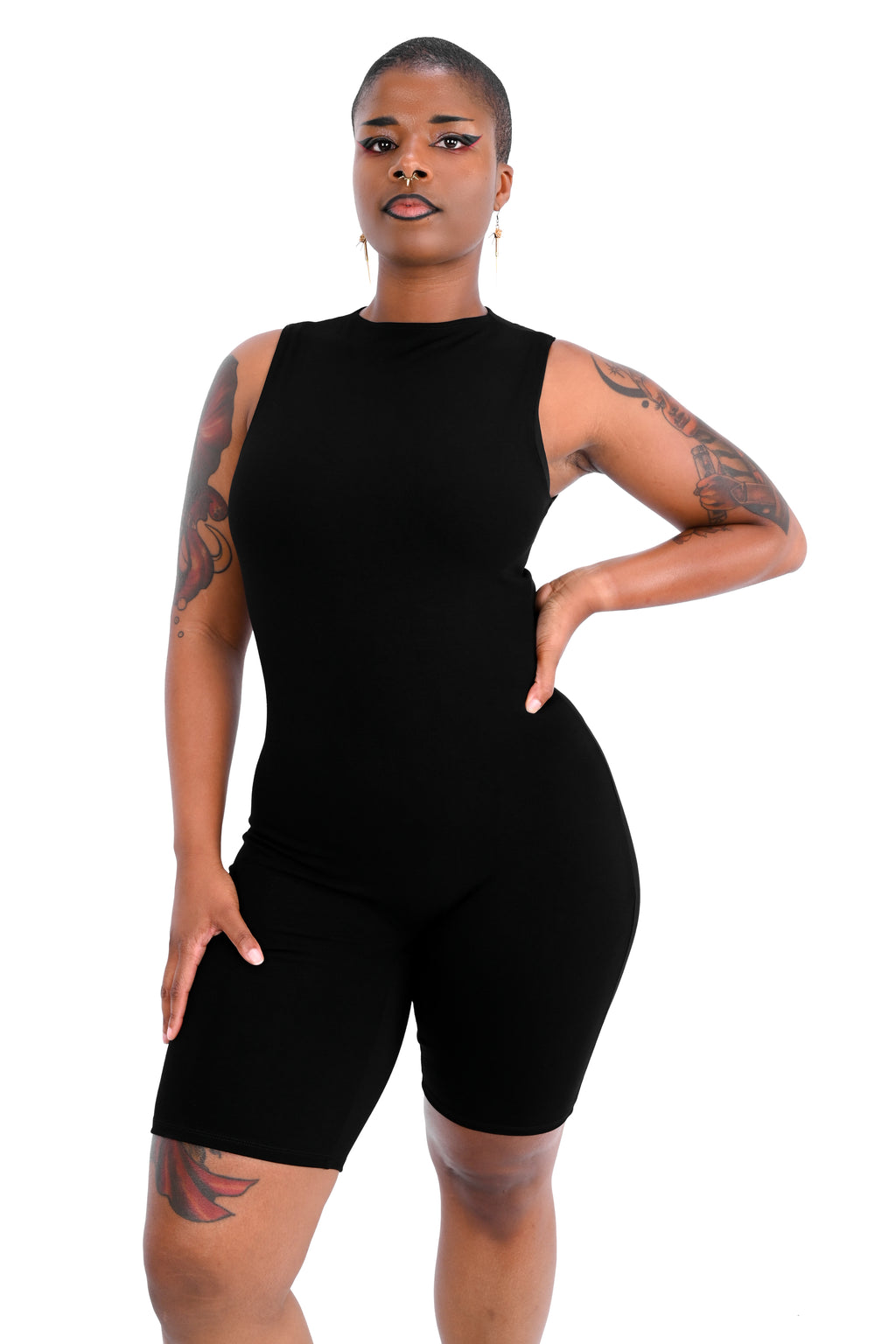 High Neck Biker Short Romper – FOXBLOOD
