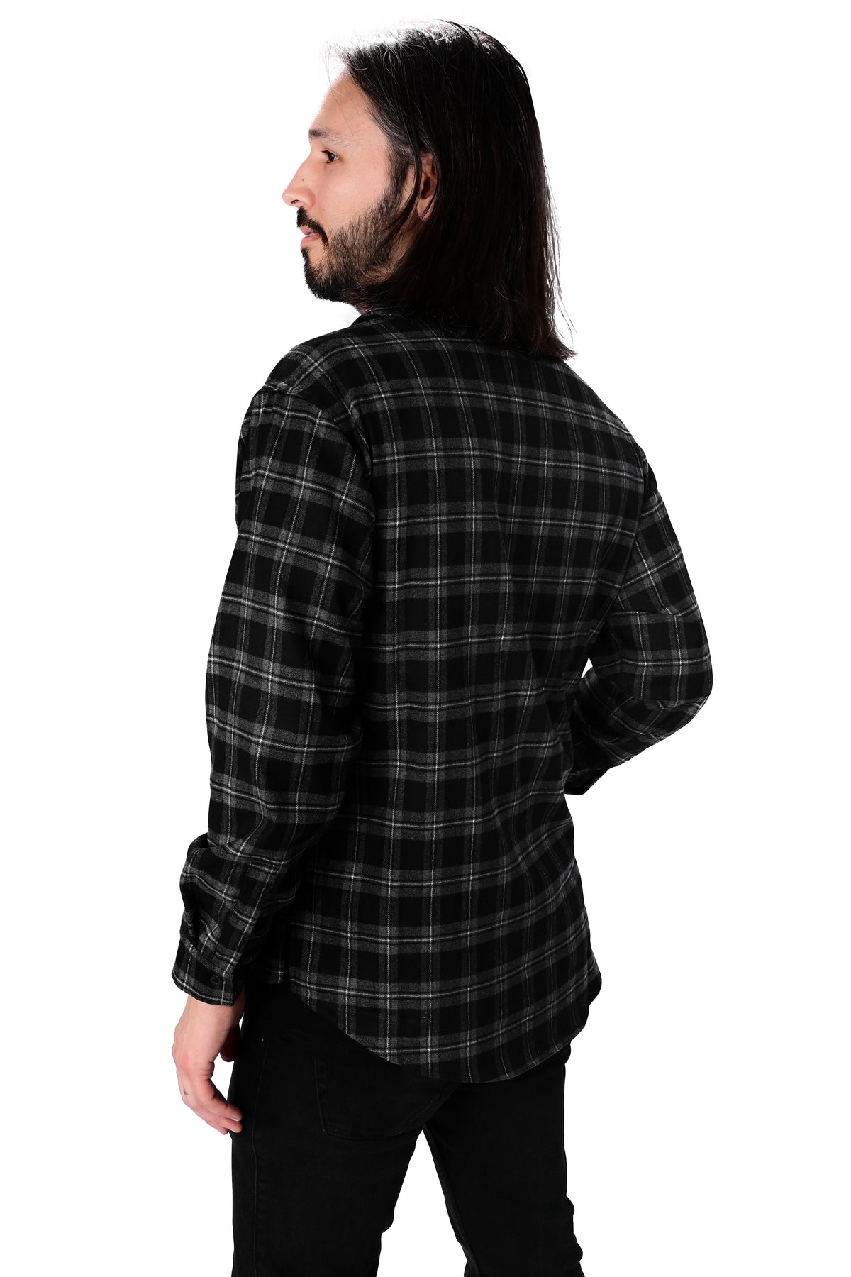 grey oversized flannel button up