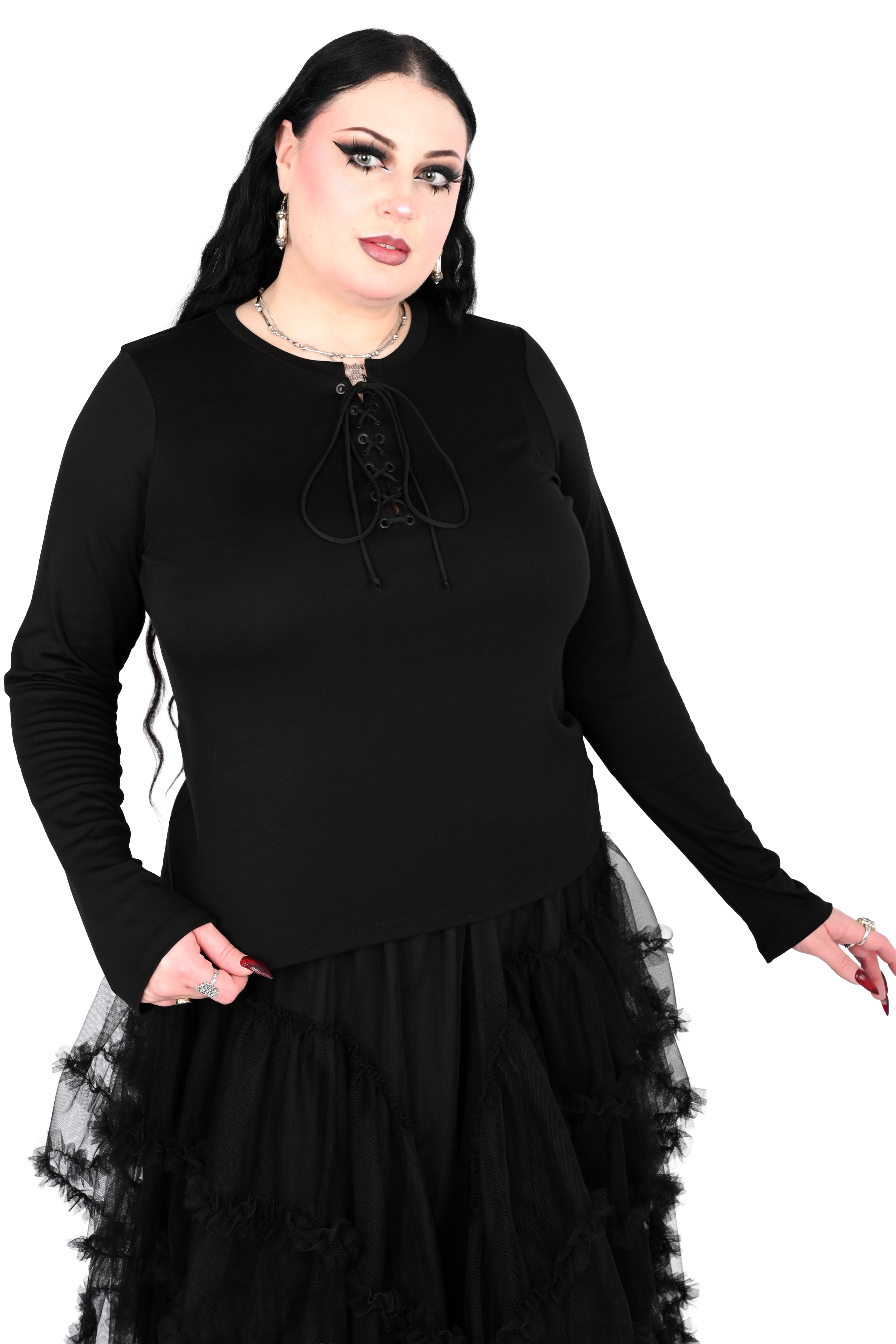 トップス BPN lace up long sleeve top Lace Up Long Sleeve Top – FOXBLOOD
