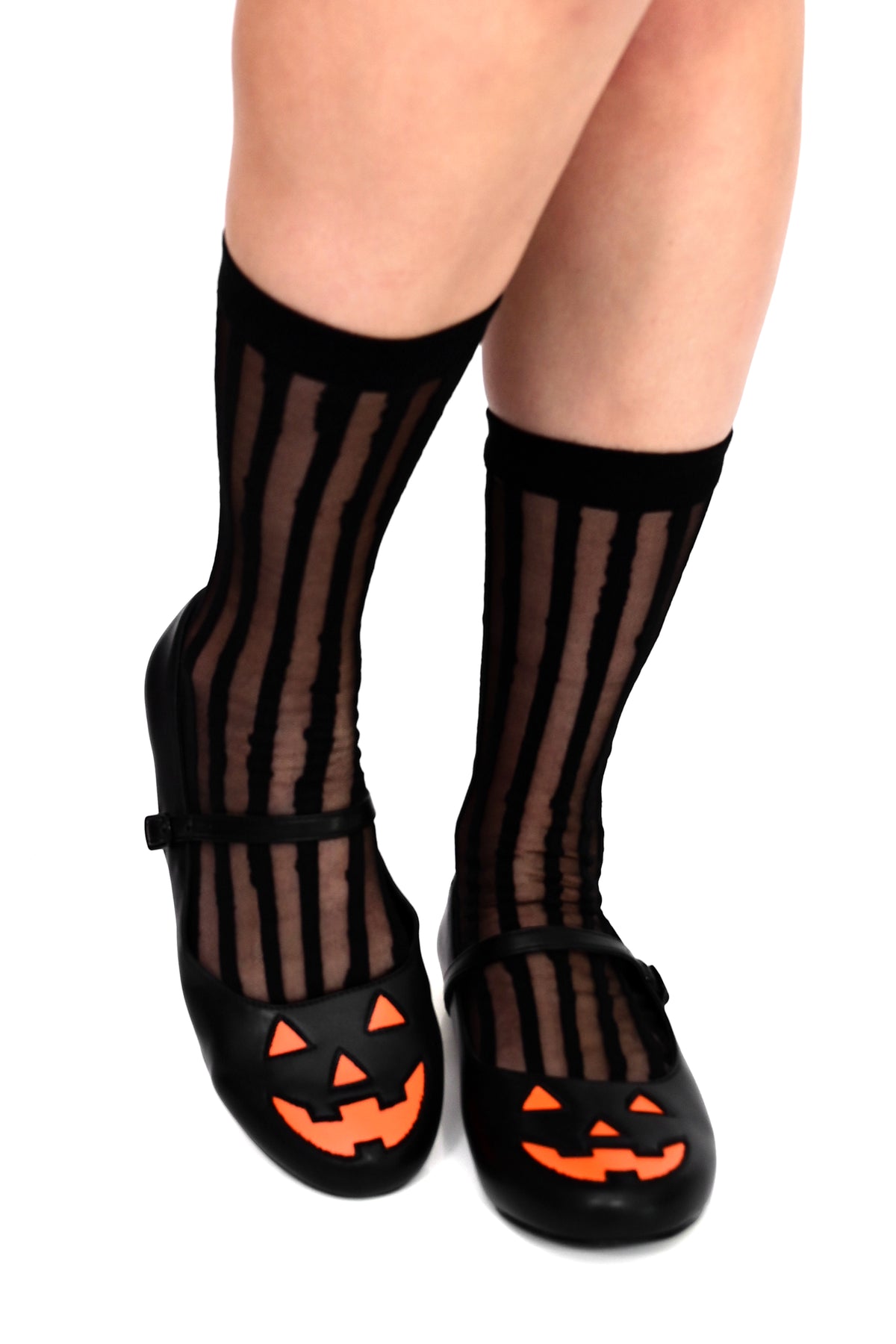 Mesh Vertical Striped Socks