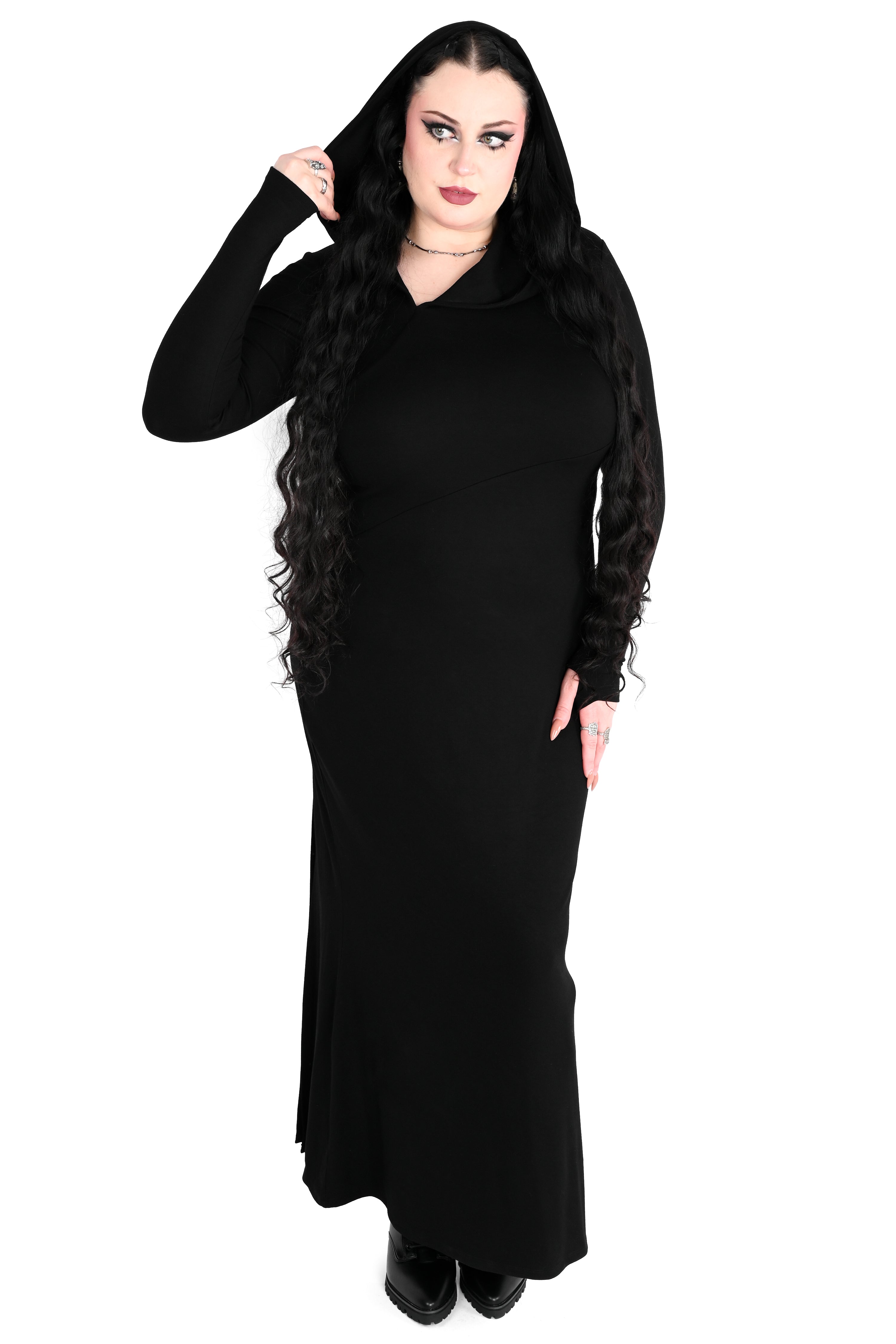 Leona Hooded Dress XS — Goth dresses — Foxblood