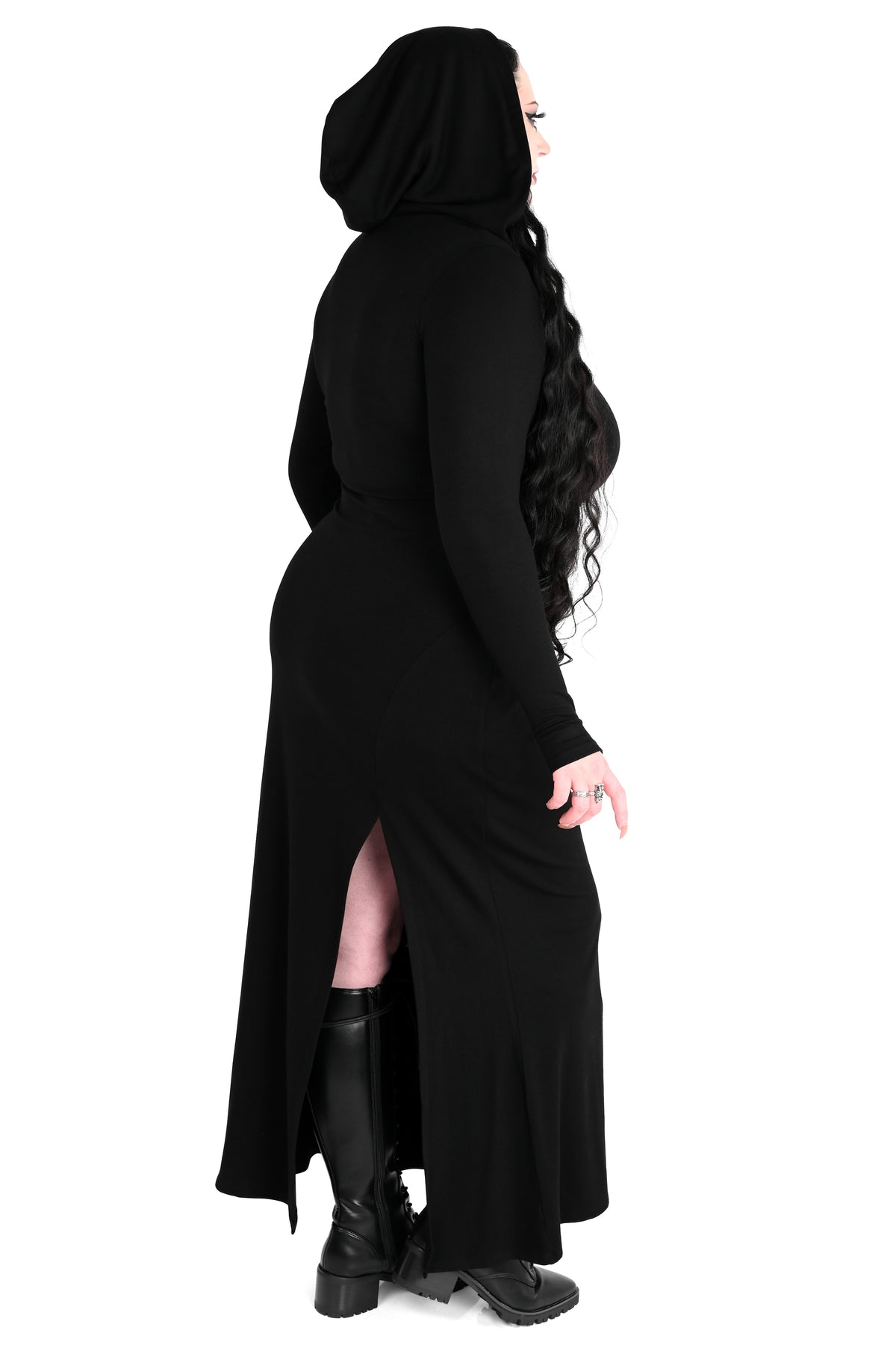 Leona Hooded Dress XS Goth dresses Foxblood Leona Hooded Dress XS Goth dresses Foxblood