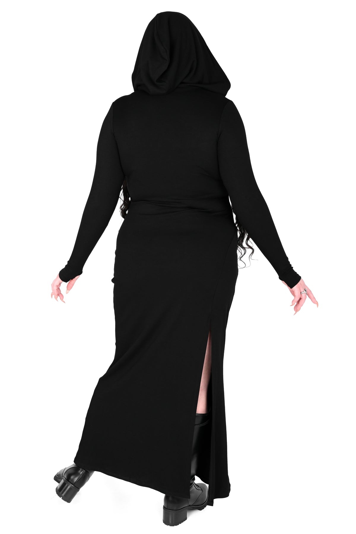 Leona Hooded Dress XS Goth dresses Foxblood Leona Hooded Dress XS Goth dresses Foxblood