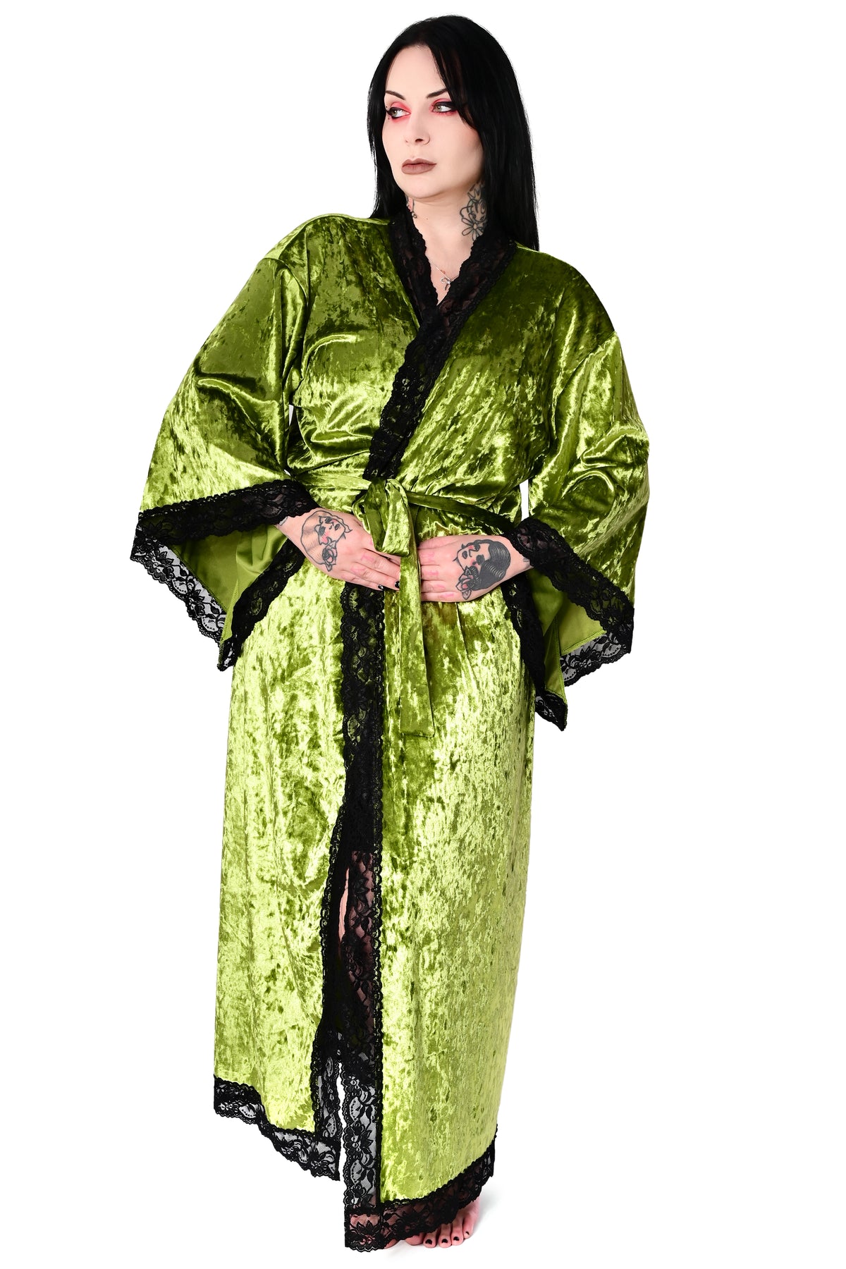 Velvet Bathory Dressing Robe - Peridot