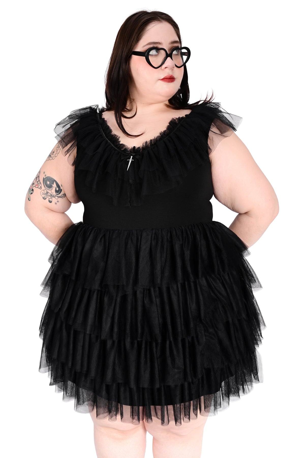 Tulle Plus Size Black Party Outfits Tulle Plus Size Black Mini