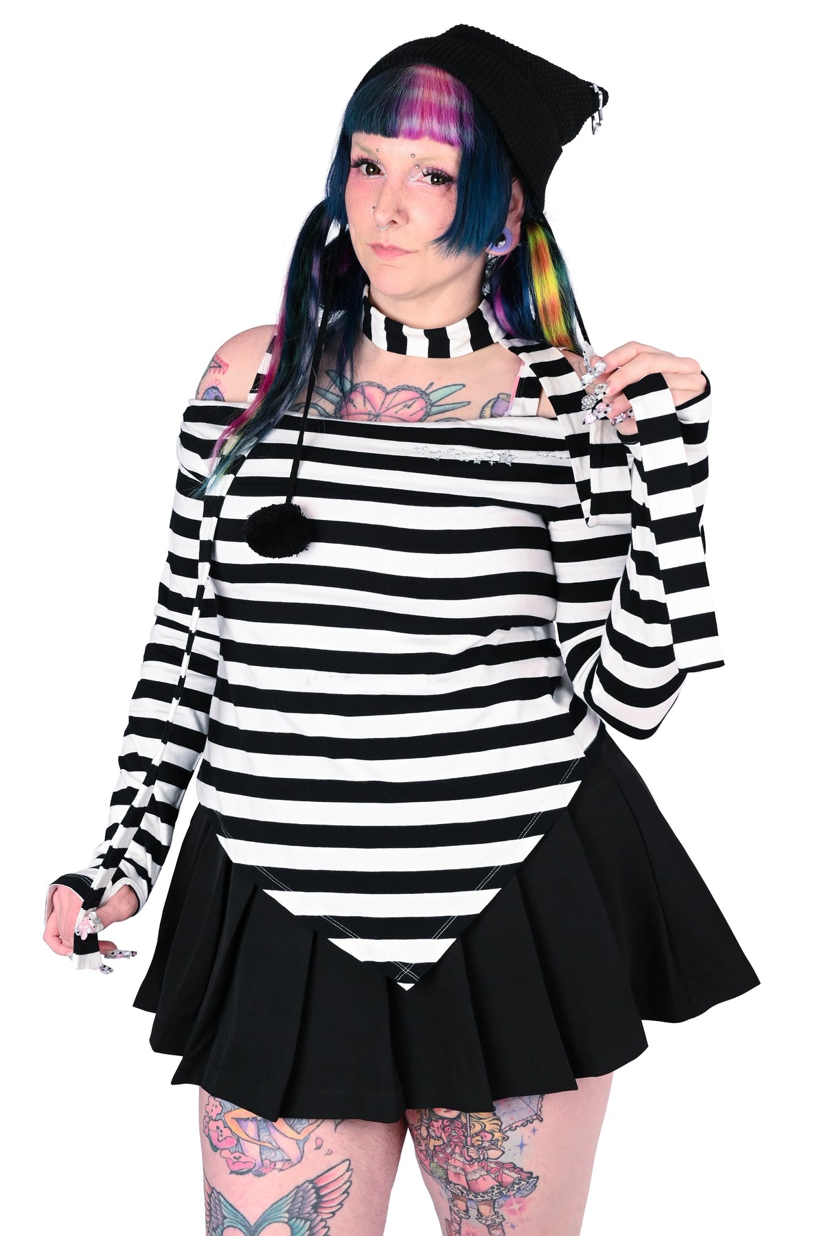 Lina Striped Top - Black/White