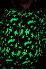 green glow in the dark bug print