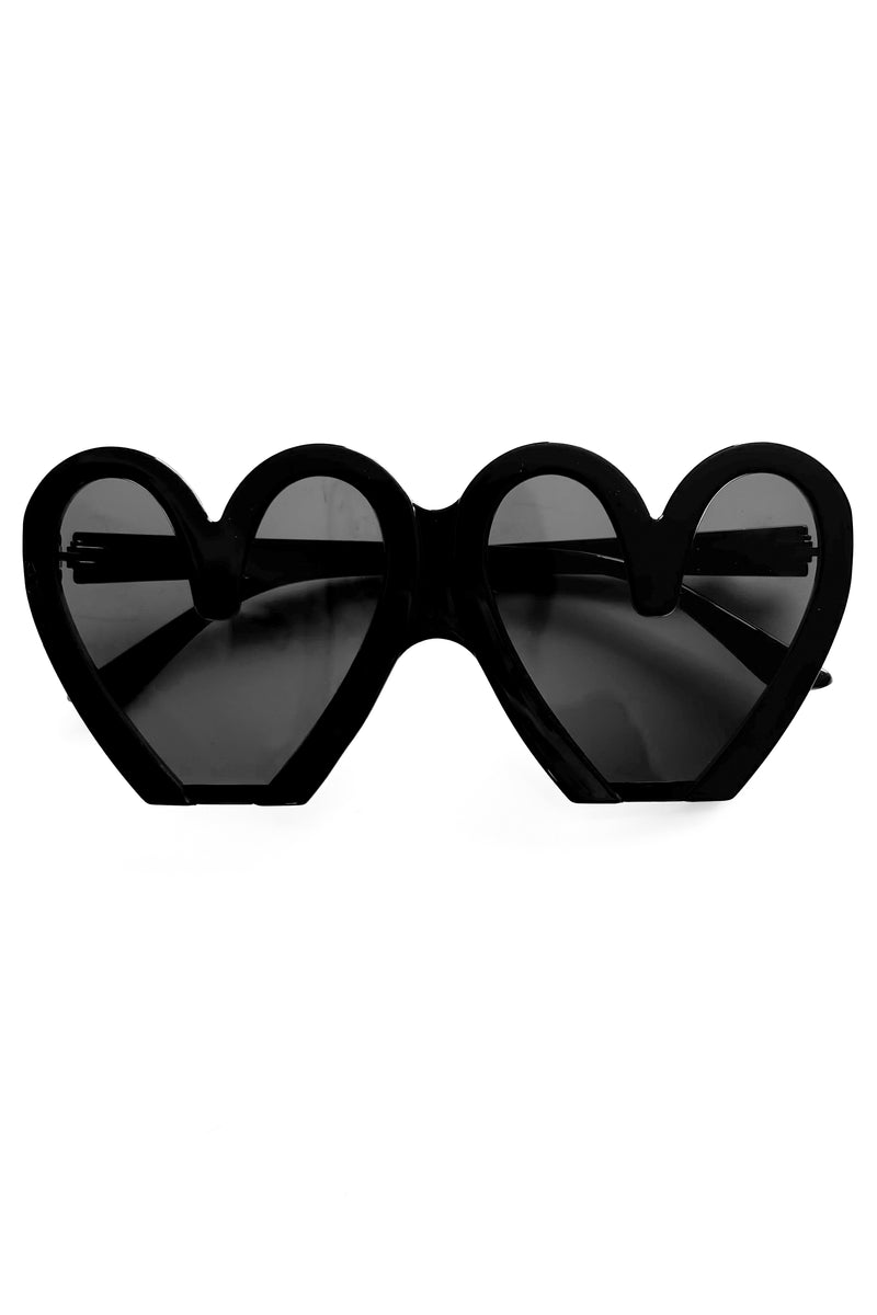 black oversized heart sunglasses 