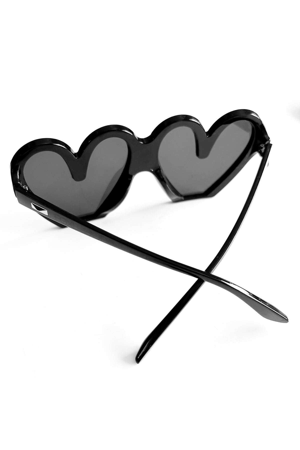 black oversized heart sunglasses
