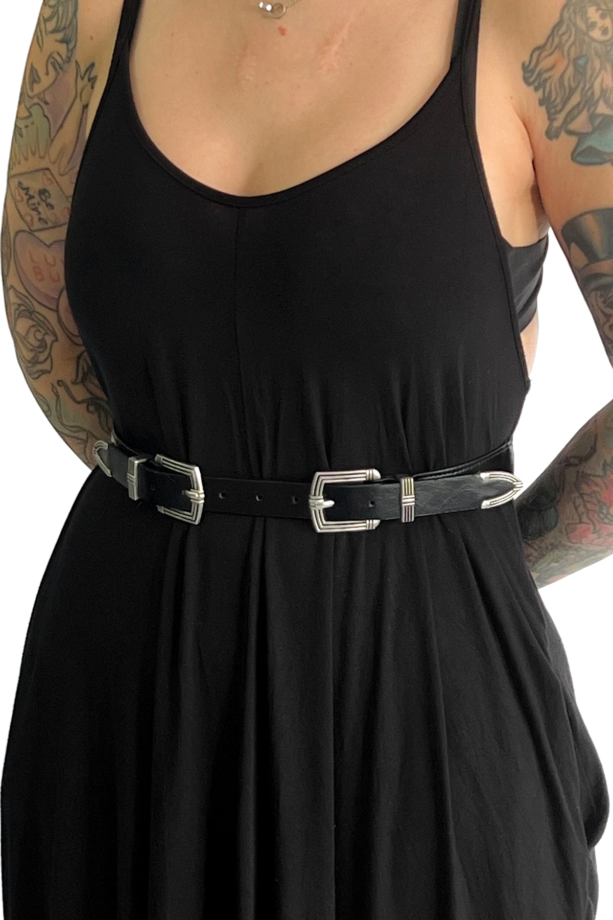 adjustable belt with 2 front buckles