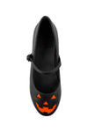black mary jane flats with jackolantern face