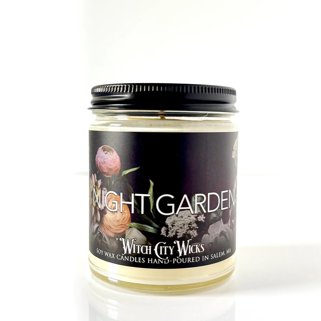 night garden candle in glass jar