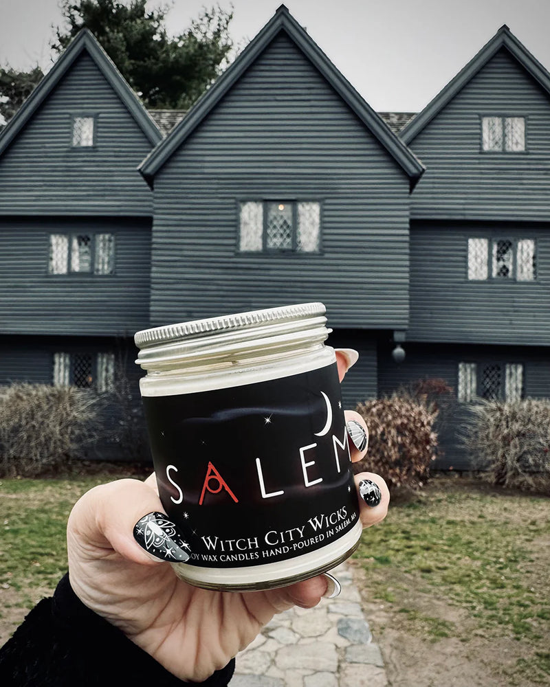 salem candle in glass jar