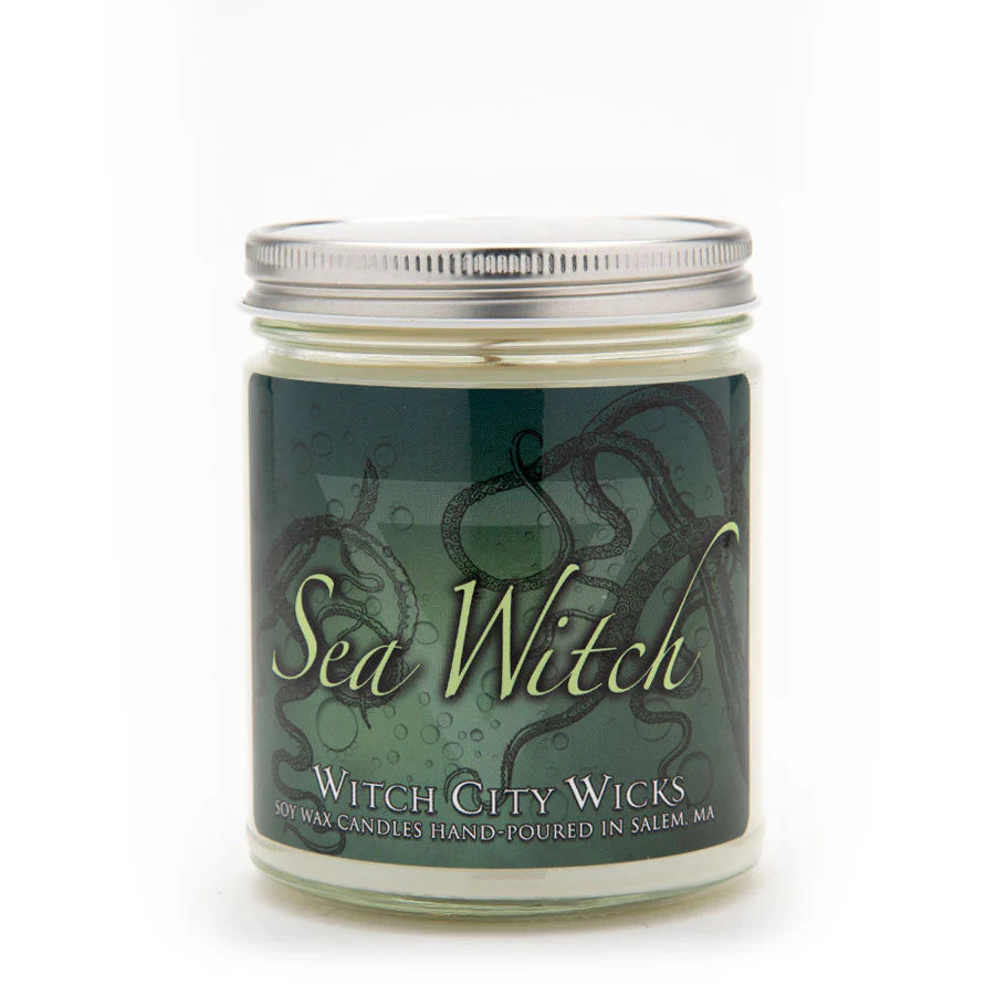 sea witch candle in glass jar
