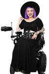 wheelchair model in black clothing 