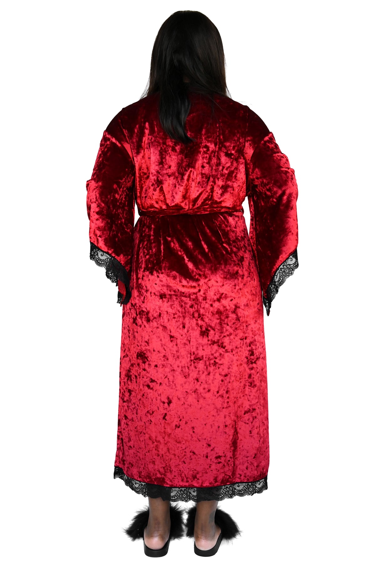 red crushed velvet robe