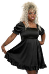 satin square neck babydoll dress