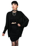 Oversized bishop sleeve open front cardigan, lightweight and cozy. Made of waffle knit