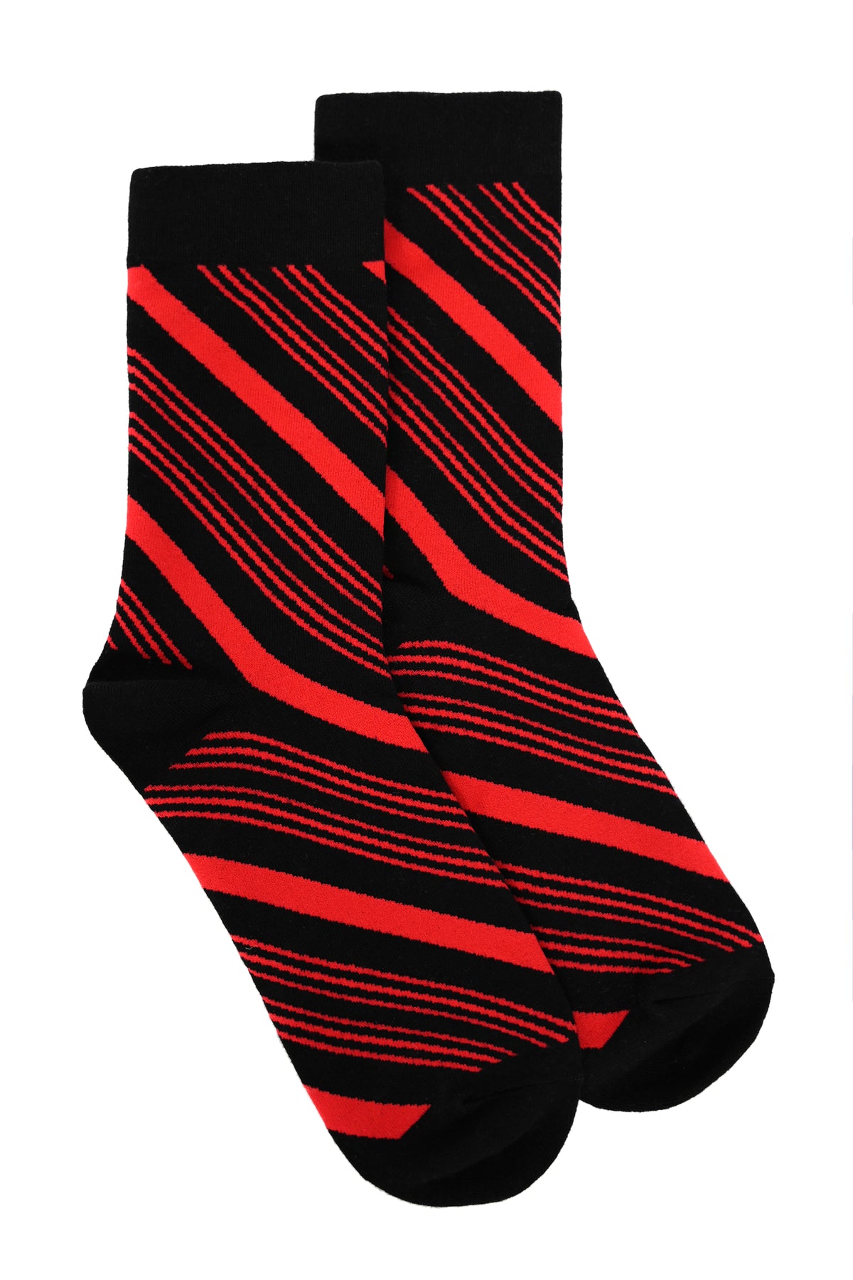 Black and Red candycane stripes  all over a comfy sock!