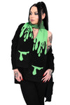 Black scarf with slime detail, inspired by a Foxblood Halloween fave!