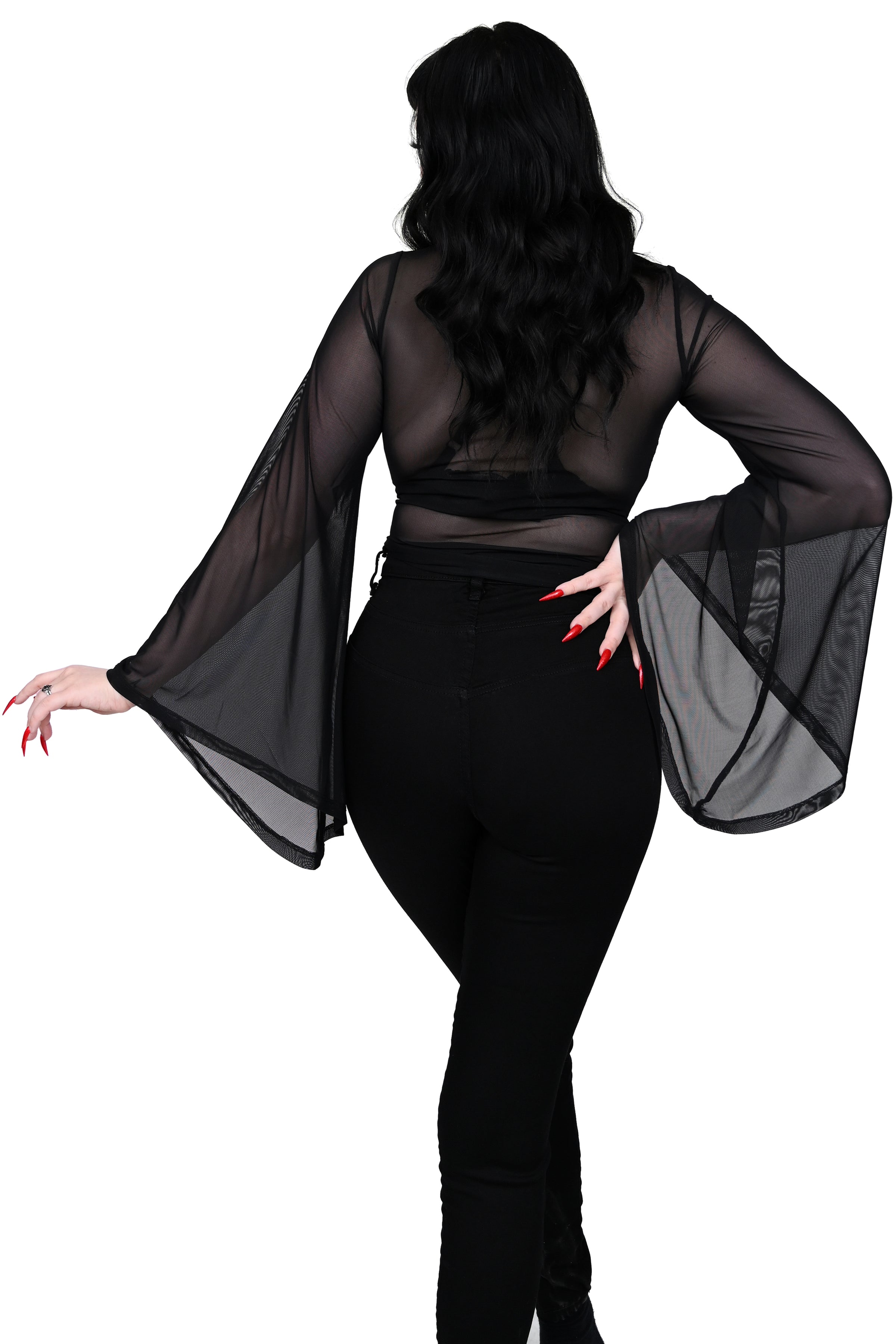 Costume Top- Mesh Top with Bell Sleeve- T331 – ChelseaBDance
