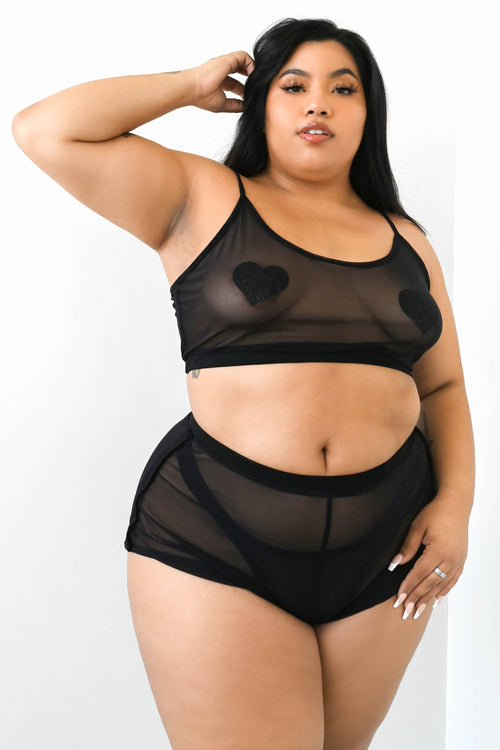 black mesh booty shorts 