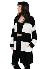black and white striped oversized sweater